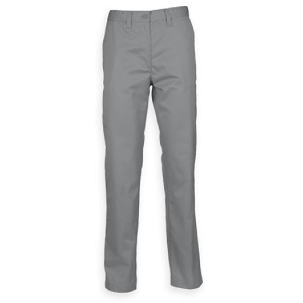 Hersteller: Henbury Herstellernummer: H640 Artikelbezeichnung: Men’s 65/35 Chino Trousers Farbe: Steel Grey