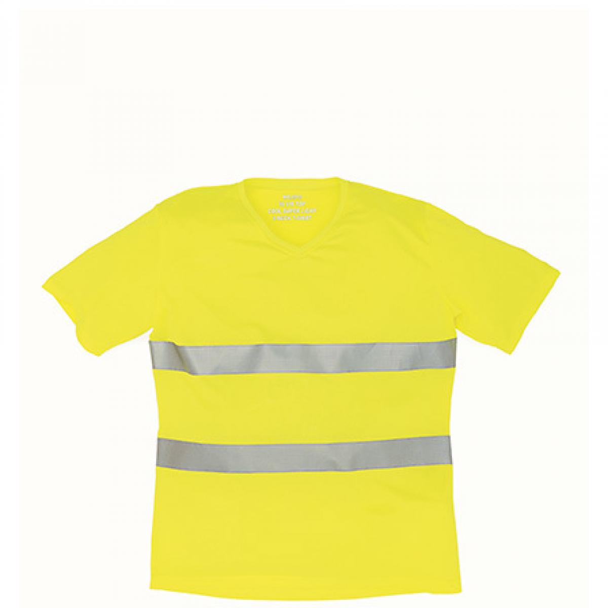 Hersteller: YOKO Herstellernummer: HVJ910 Artikelbezeichnung: Herren Hi Vis Top Cool Super Light V-Neck Arbeits T-Shirt Farbe: Hi-Vis Yellow