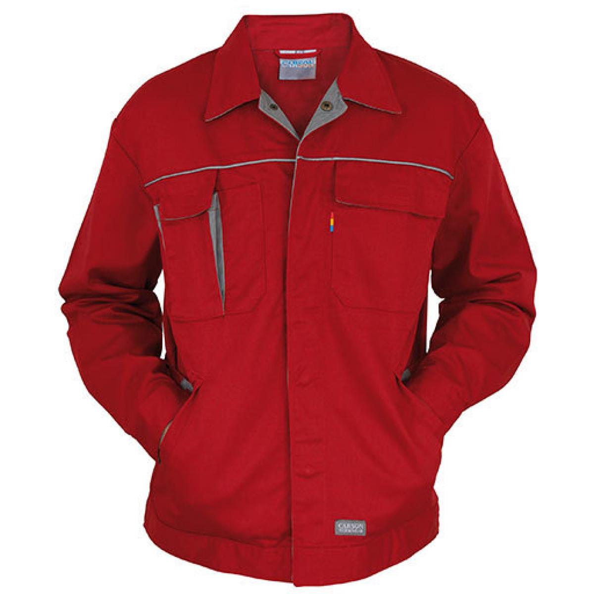 Hersteller: Carson Contrast Herstellernummer: CC710 Artikelbezeichnung: Herren Contrast Work Jacket / Bei 60 Grad waschbar Farbe: Red/Grey
