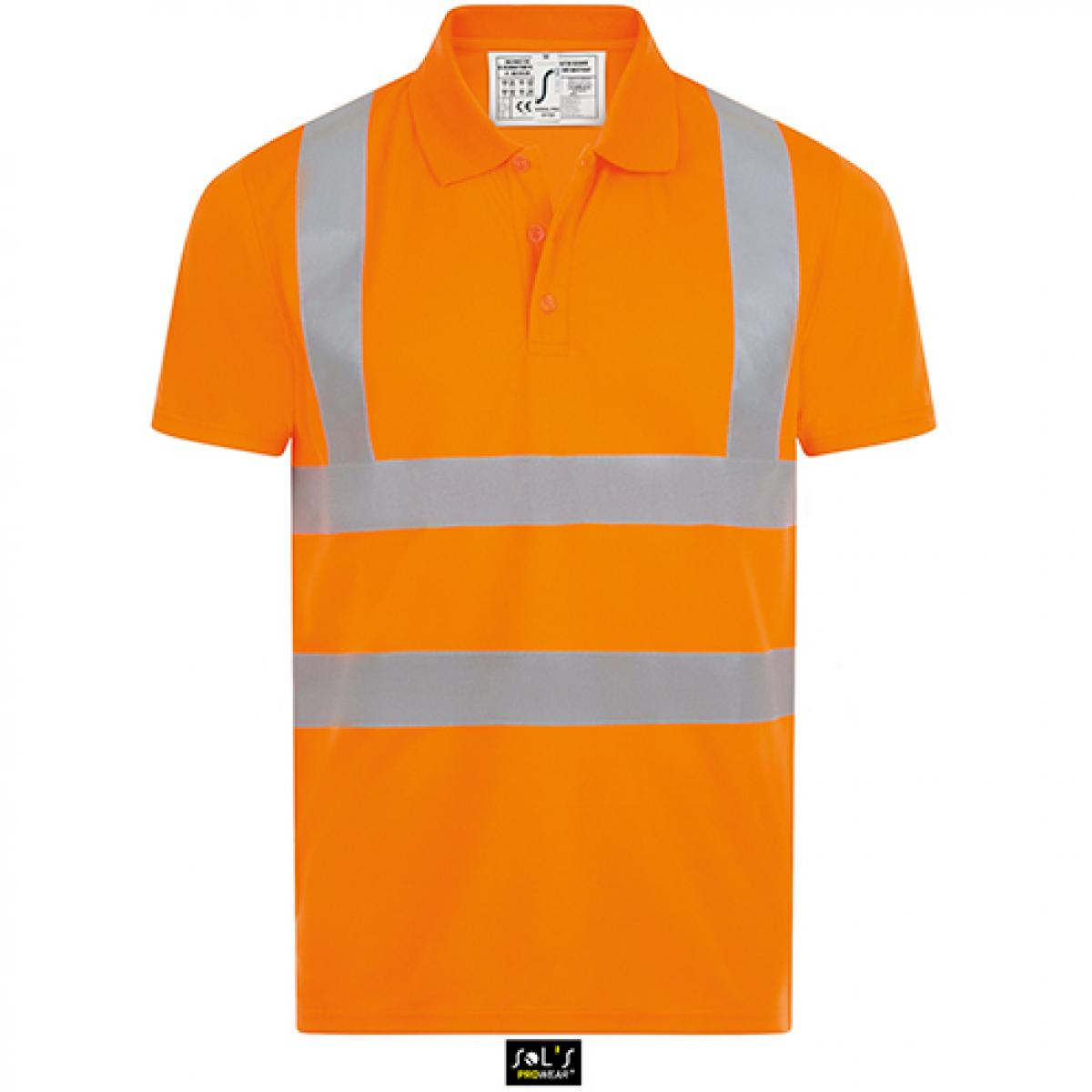 Hersteller: SOLs ProWear Herstellernummer: 01722 Artikelbezeichnung: Herren Signal Pro Arbeits Polo Shirt Farbe: Neon Orange