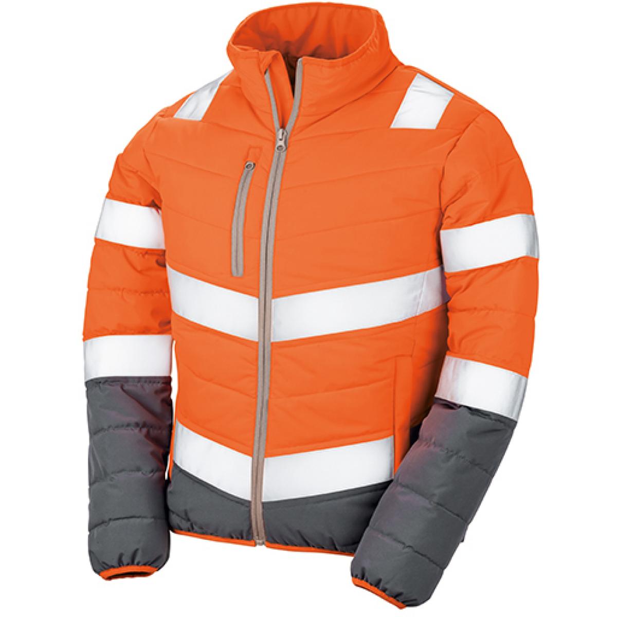 Hersteller: Result Herstellernummer: R325F Artikelbezeichnung: Damen Soft Padded Safety Jacket  ISO EN20471:2013 Klasse 2 Farbe: Fluorescent Orange/Grey