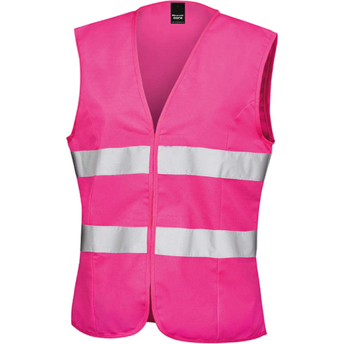 Hersteller: Result Core Herstellernummer: R334F Artikelbezeichnung: Damen Sicherheitsweste High Viz Tabard / leicht figurbetont Farbe: Fluorescent Pink