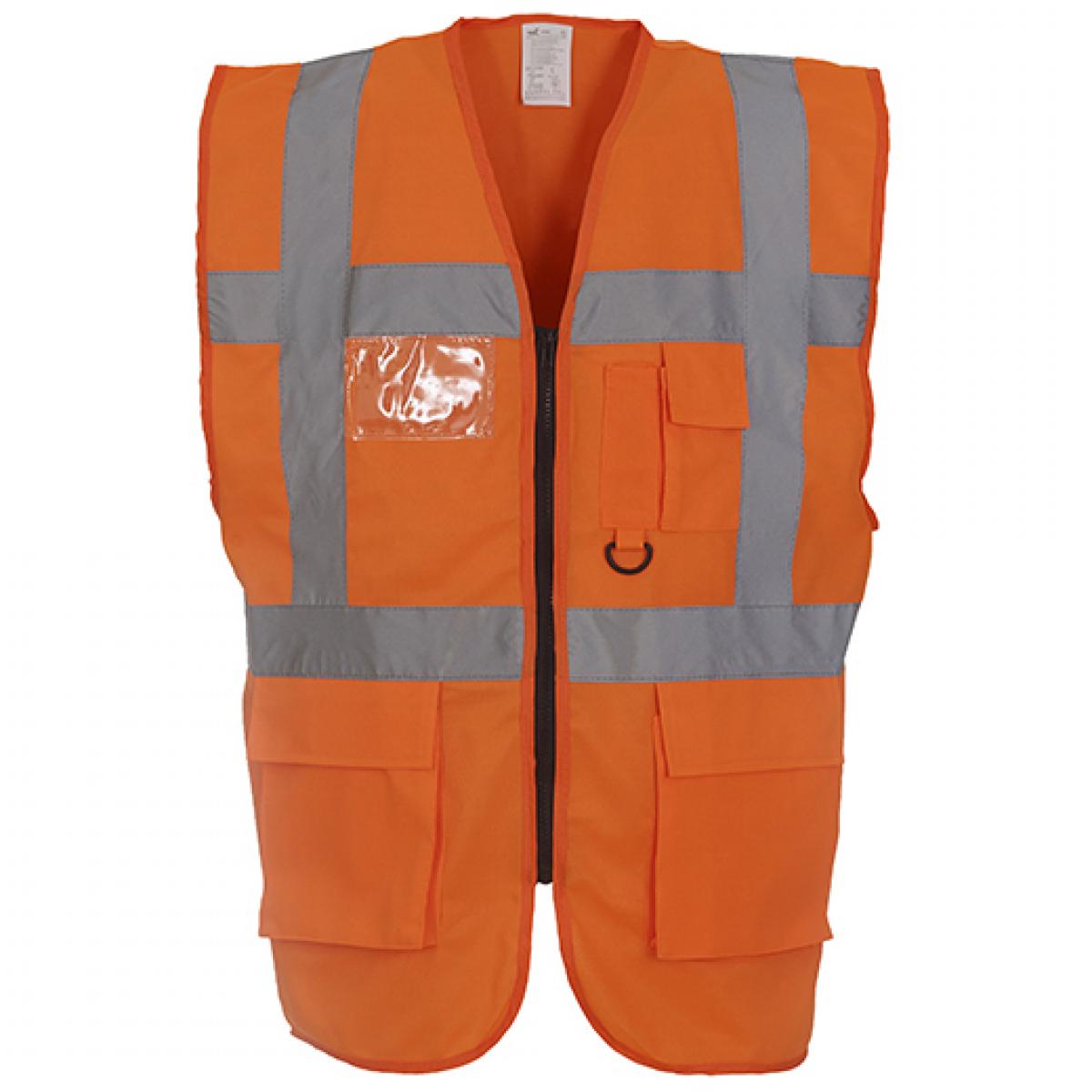 Hersteller: YOKO Herstellernummer: HVW801 Artikelbezeichnung: Herren Multi-Functional Executive Waistcoat Farbe: Hi-Vis Orange