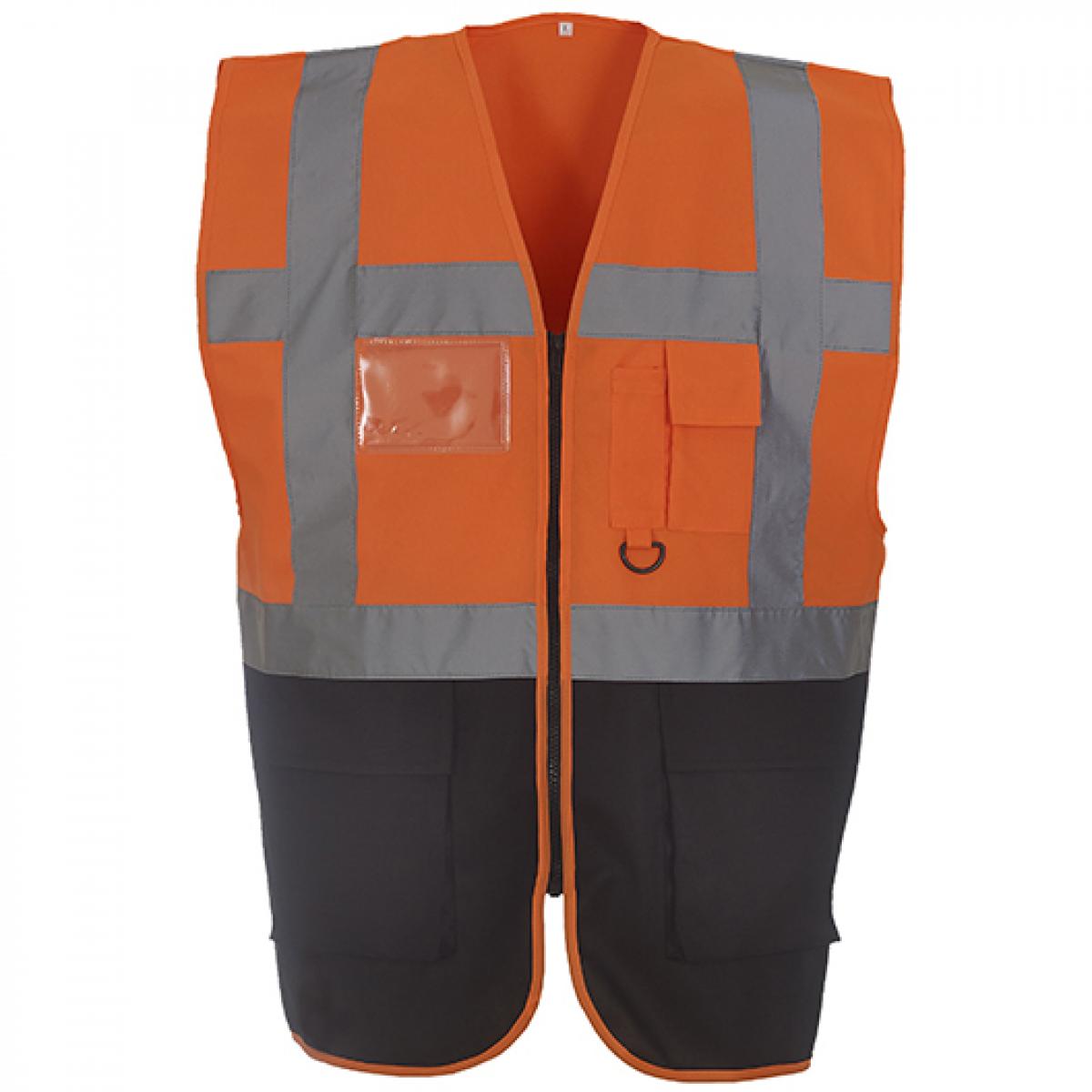 Hersteller: YOKO Herstellernummer: HVW801 Artikelbezeichnung: Herren Multi-Functional Executive Waistcoat Farbe: Hi-Vis Orange/Black