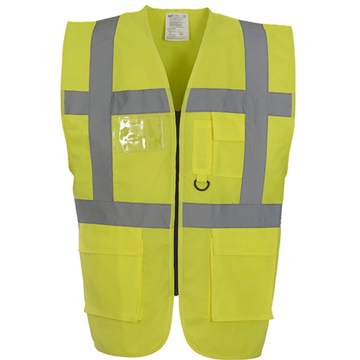 Hersteller: YOKO Herstellernummer: HVW801 Artikelbezeichnung: Herren Multi-Functional Executive Waistcoat Farbe: Hi-Vis Yellow