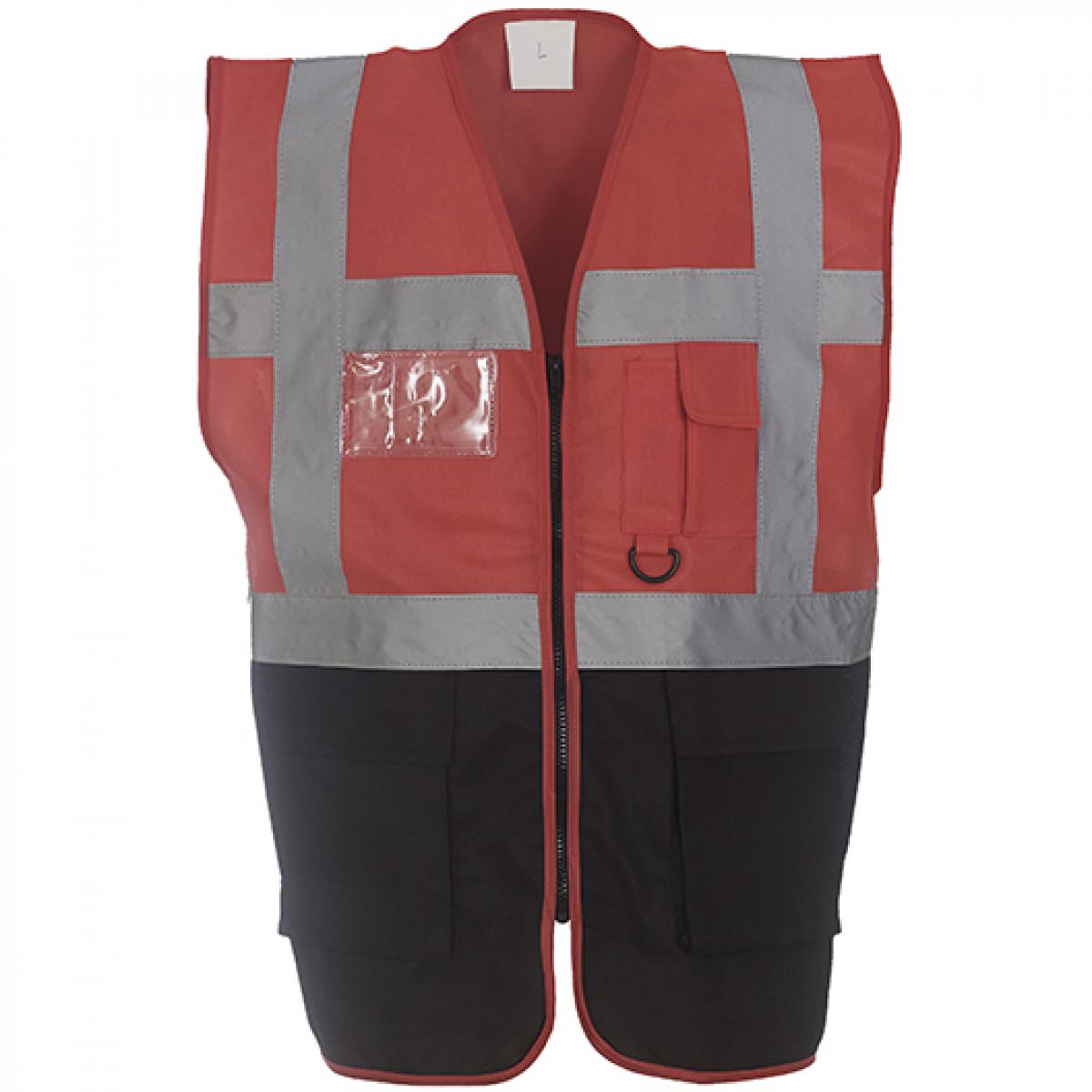 Hersteller: YOKO Herstellernummer: HVW801 Artikelbezeichnung: Herren Multi-Functional Executive Waistcoat Farbe: Red/Black