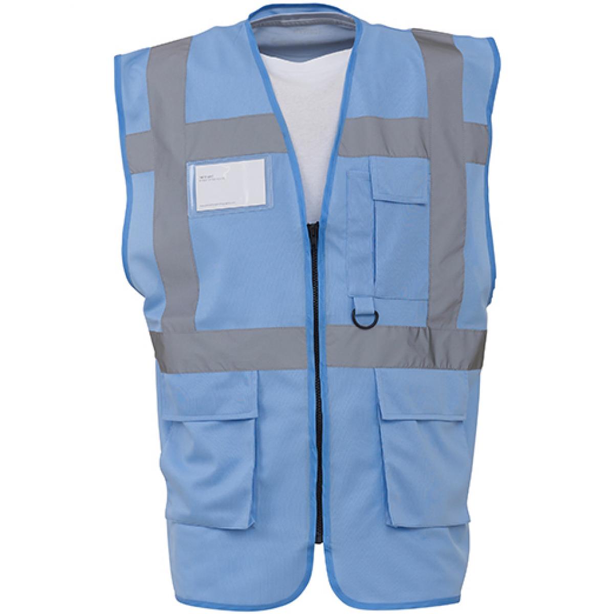 Hersteller: YOKO Herstellernummer: HVW801 Artikelbezeichnung: Herren Multi-Functional Executive Waistcoat Farbe: Sky Blue