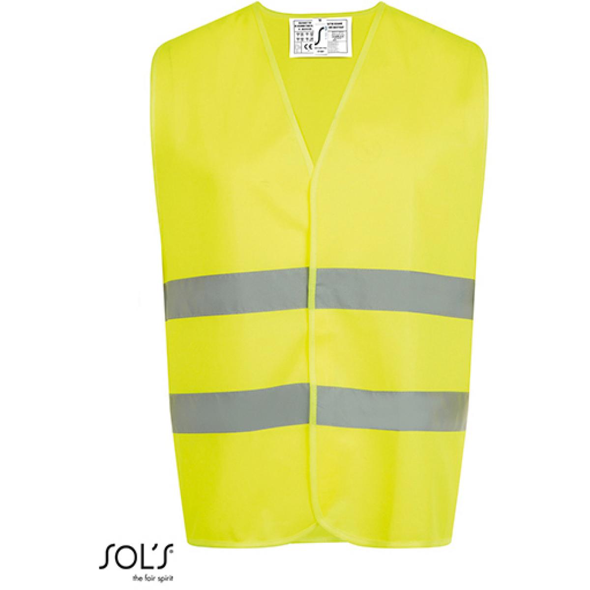 Hersteller: SOLs ProWear Herstellernummer: 01691 Artikelbezeichnung: Herren Secure Pro Unisey Safety Vest Farbe: Neon Yellow