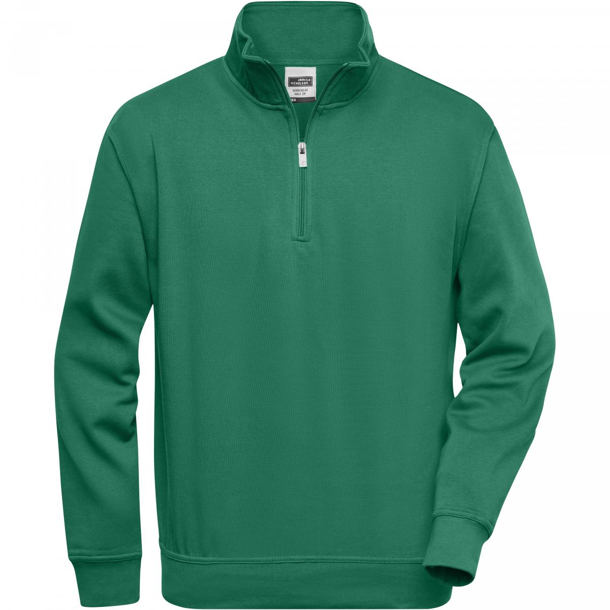 Hersteller: James+Nicholson Herstellernummer: JN831 Artikelbezeichnung: Workwear Half Zip Sweatshirt +Waschbar bis 60 °C Farbe: Dark Green