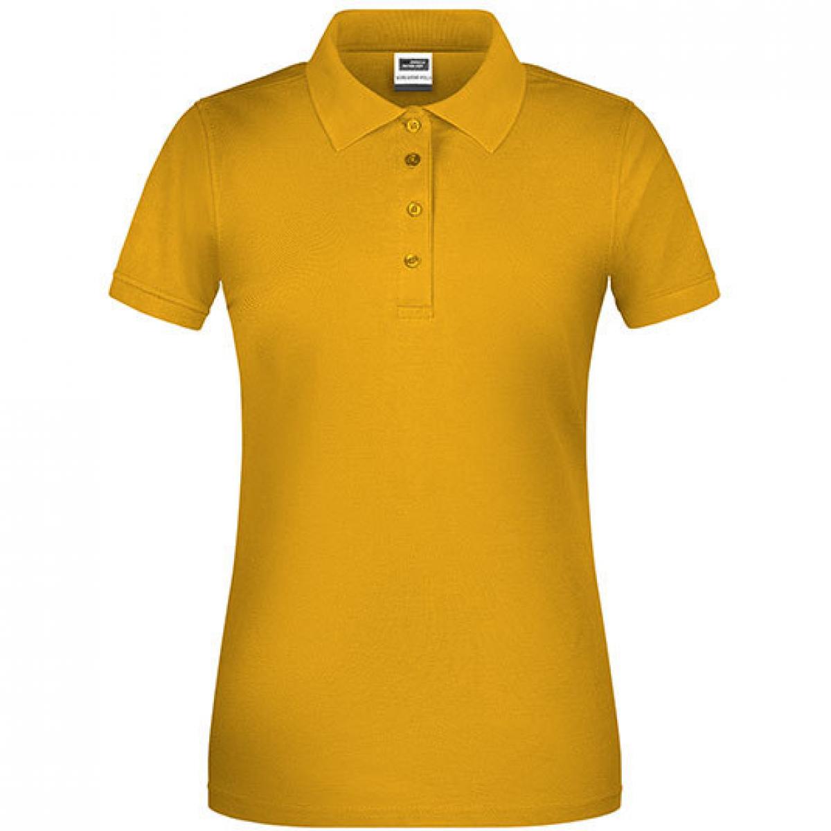Hersteller: James+Nicholson Herstellernummer: JN873 Artikelbezeichnung: Damen Bio Workwear Polo, Waschbar bis 60 °C Farbe: Gold Yellow