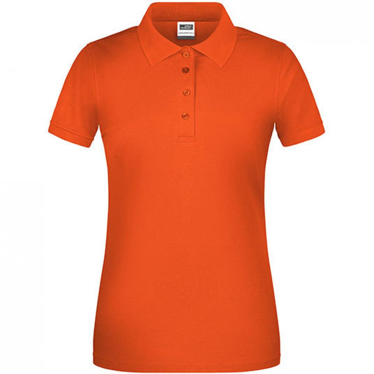 Hersteller: James+Nicholson Herstellernummer: JN873 Artikelbezeichnung: Damen Bio Workwear Polo, Waschbar bis 60 °C Farbe: Orange