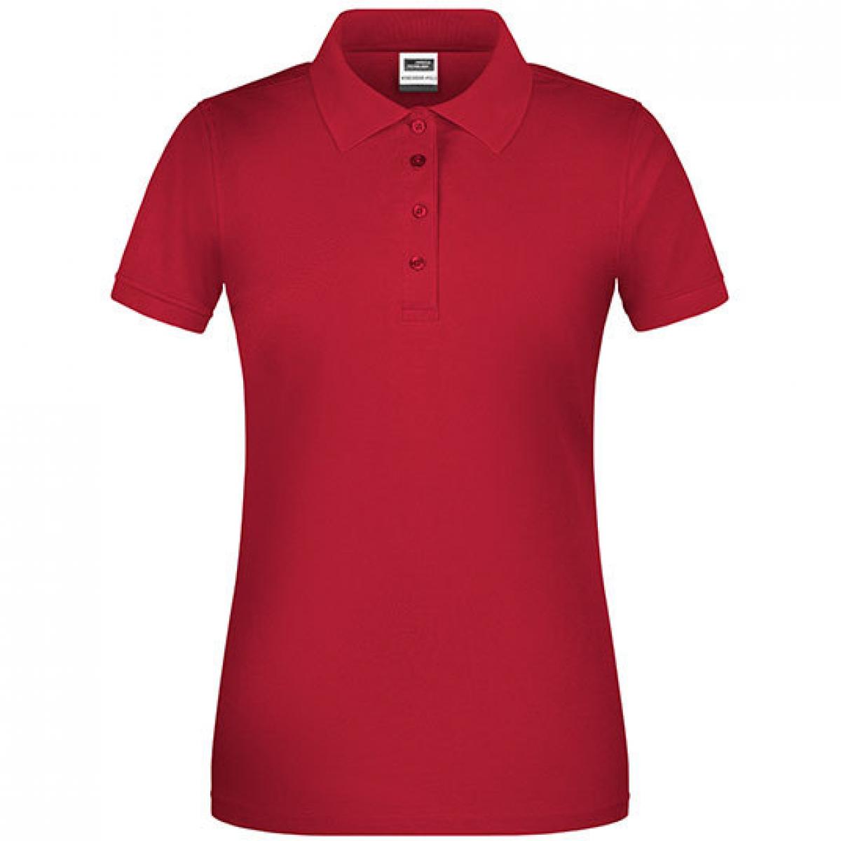 Hersteller: James+Nicholson Herstellernummer: JN873 Artikelbezeichnung: Damen Bio Workwear Polo, Waschbar bis 60 °C Farbe: Red