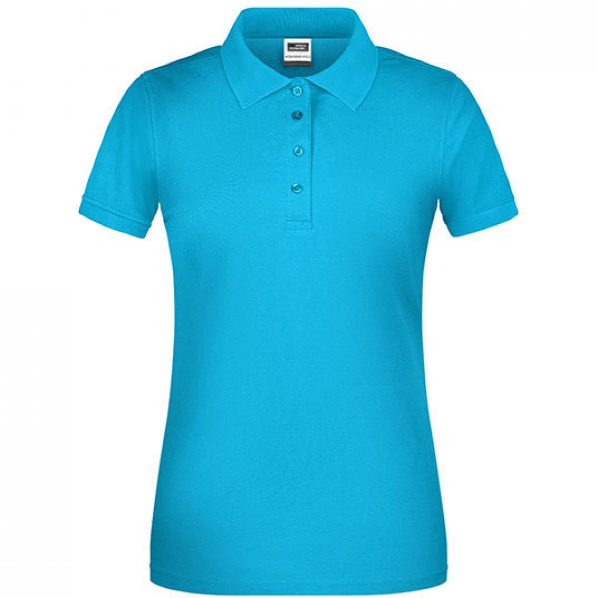 Hersteller: James+Nicholson Herstellernummer: JN873 Artikelbezeichnung: Damen Bio Workwear Polo, Waschbar bis 60 °C Farbe: Turquoise