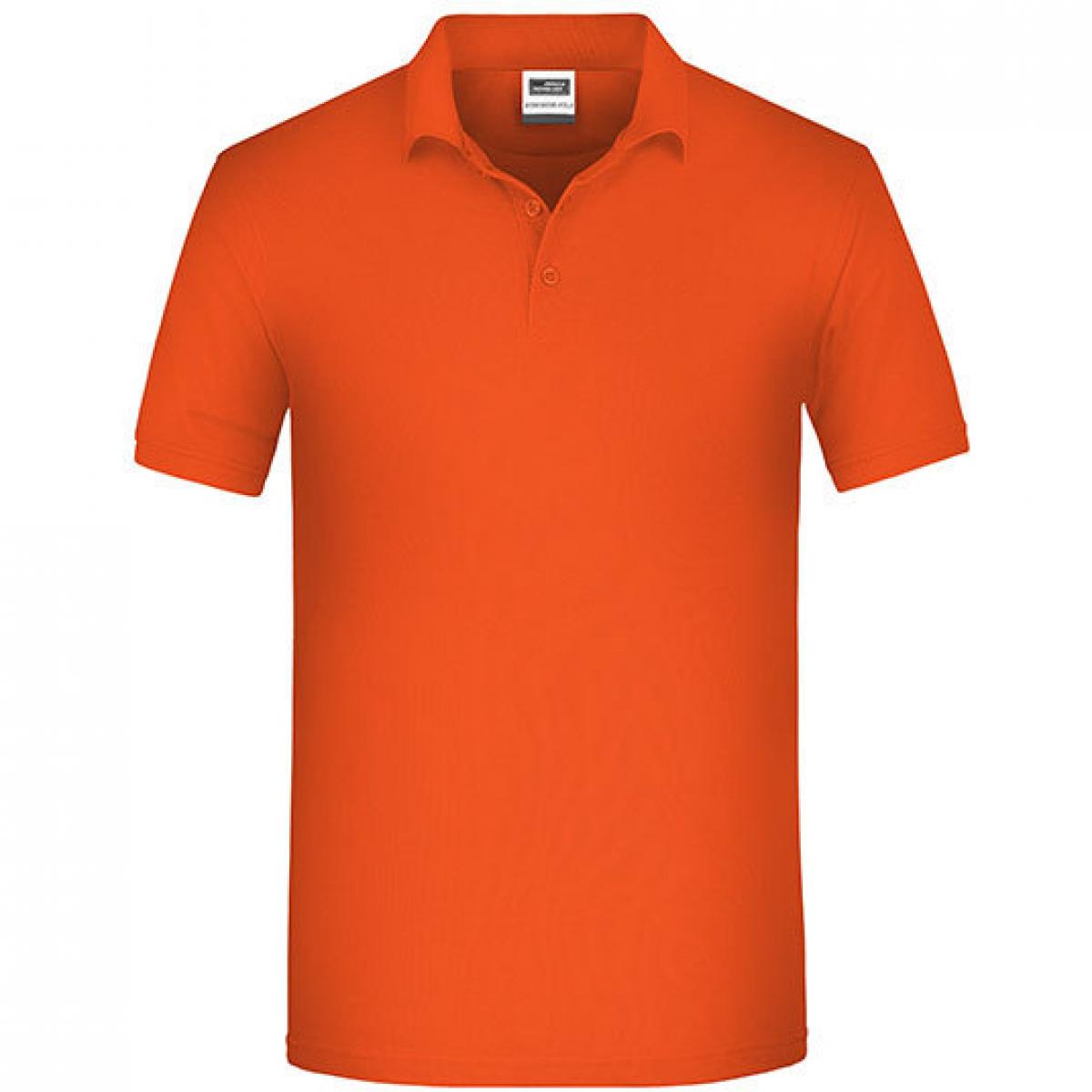 Hersteller: James+Nicholson Herstellernummer: JN874 Artikelbezeichnung: Herren Bio Workwear Polo, Bio-Baumwolle und Polyester Farbe: Orange