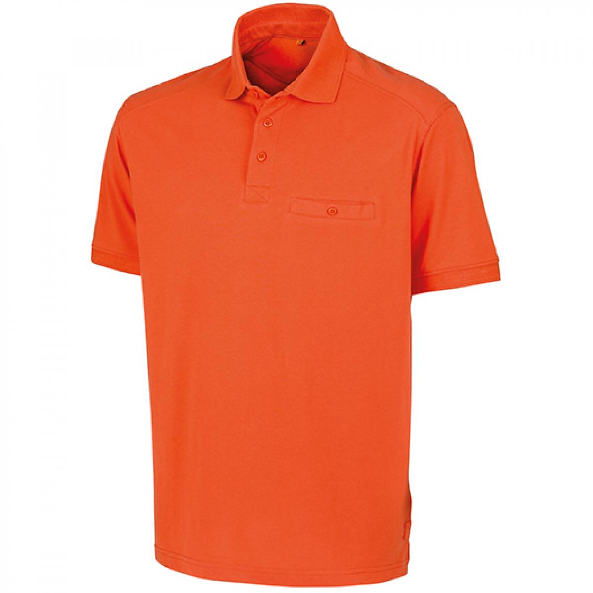 Hersteller: Result WORK-GUARD Herstellernummer: R312X Artikelbezeichnung: Herren Apex Polo Shirt / Strapazierfähig aus Mischgewebe Farbe: Orange