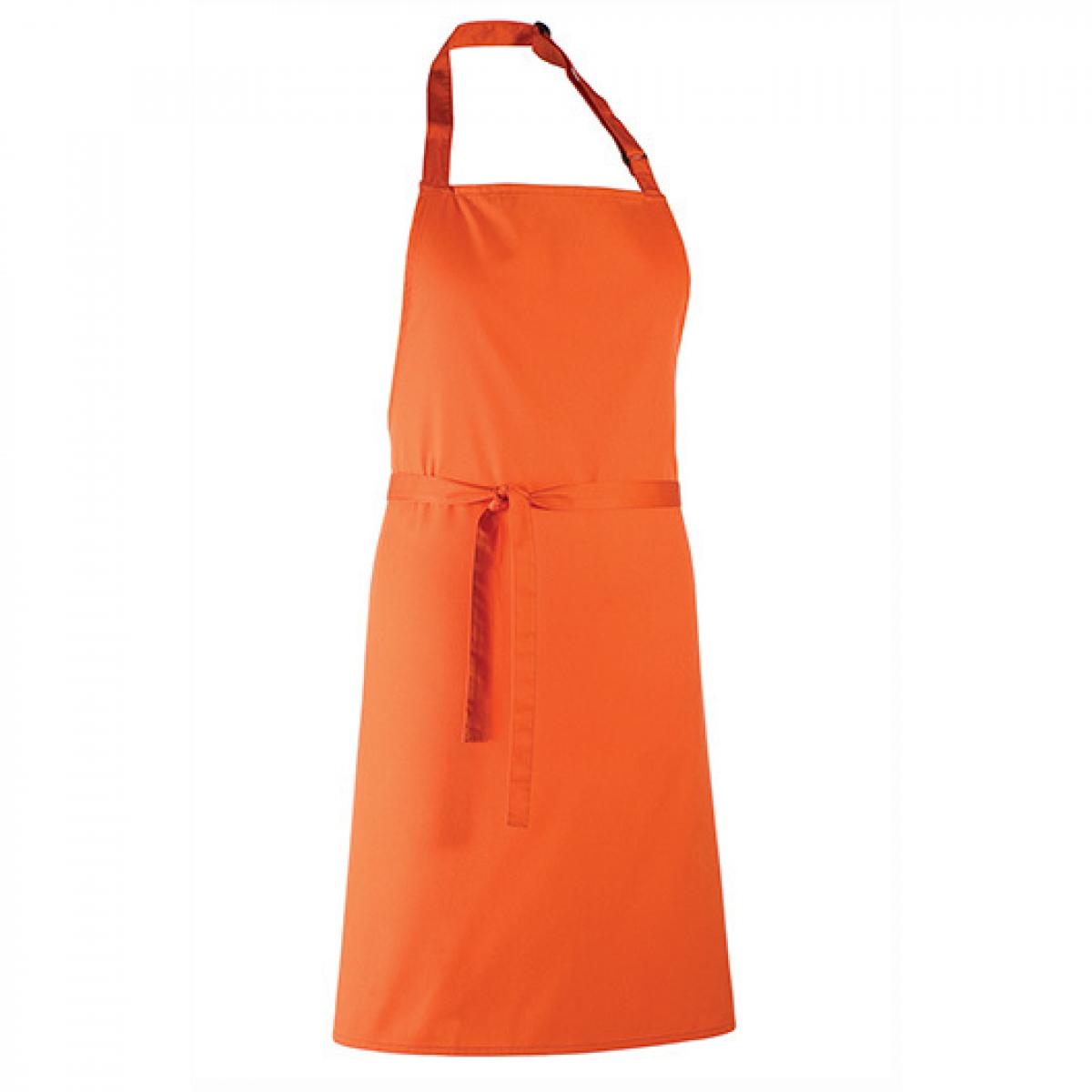 Hersteller: Premier Workwear Herstellernummer: PR150 Artikelbezeichnung: Latzschürze ´Colours´ - Waschbar bei 60 °C Farbe: Orange (ca. Pantone 1655)