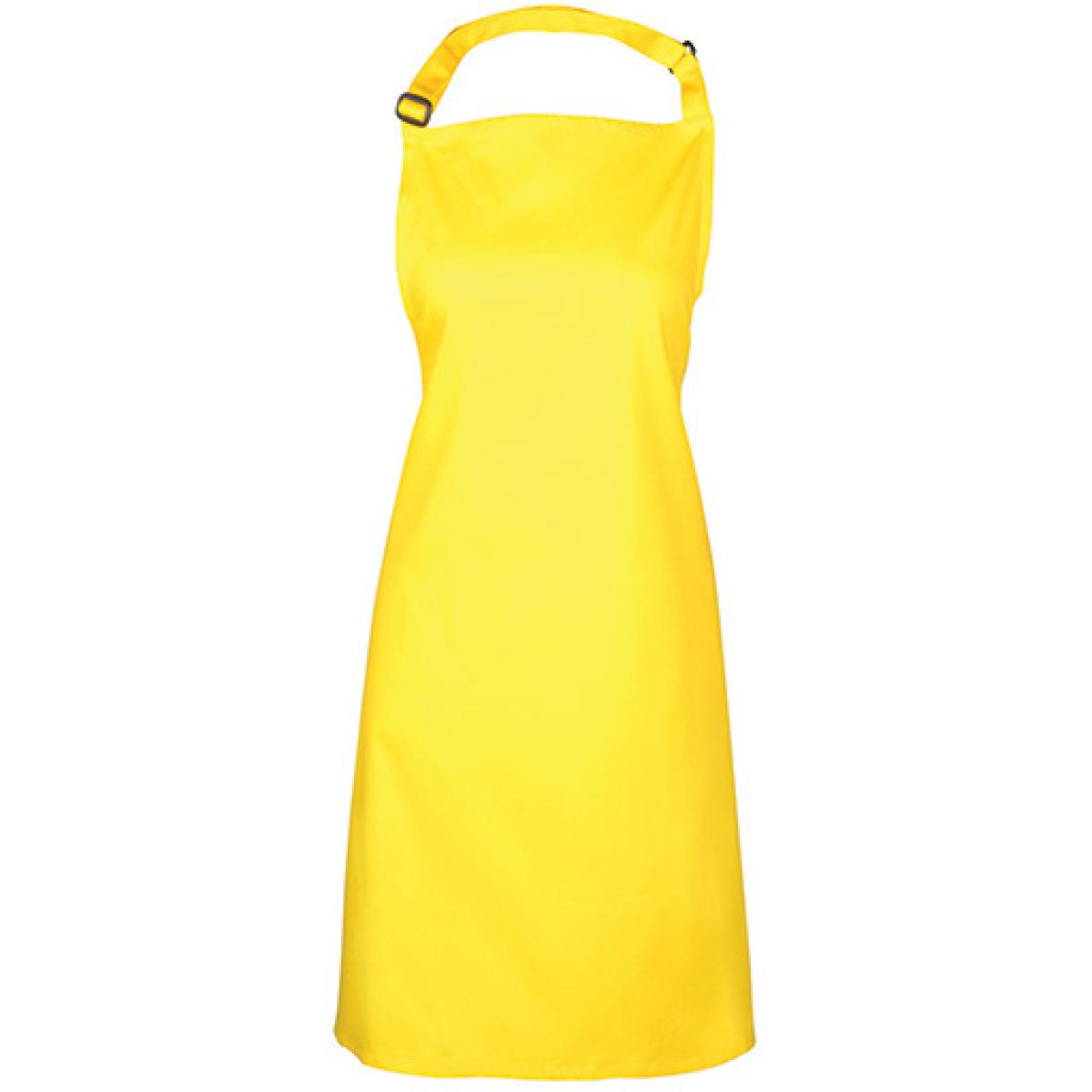Hersteller: Premier Workwear Herstellernummer: PR150 Artikelbezeichnung: Latzschürze ´Colours´ - Waschbar bei 60 °C Farbe: Yellow (ca. Pantone Yellow c)