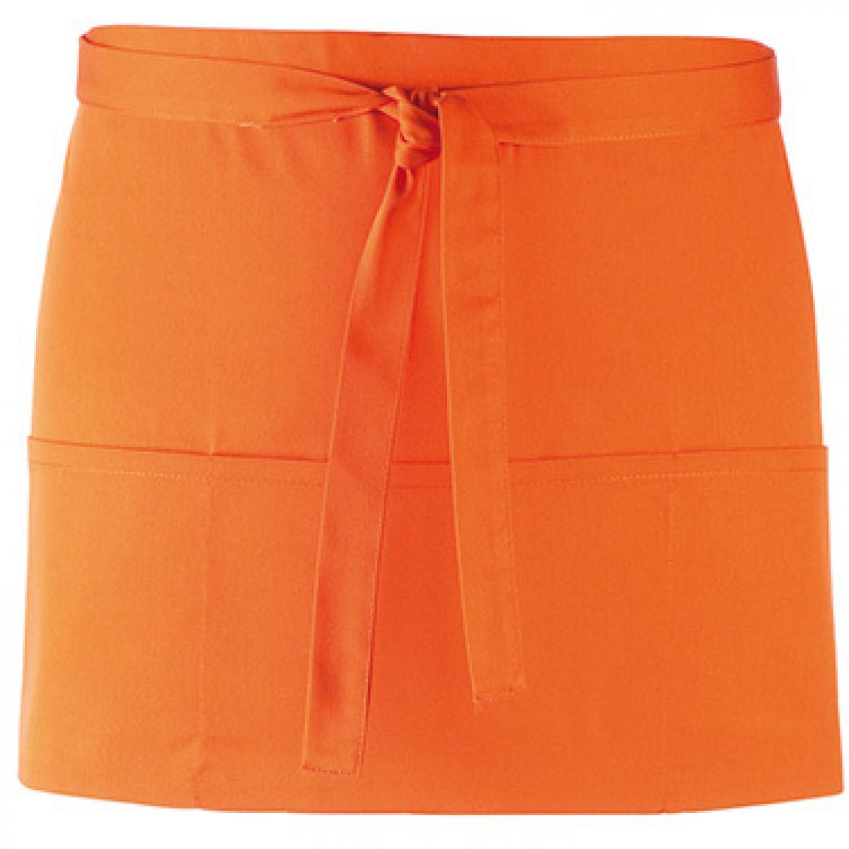 Hersteller: Premier Workwear Herstellernummer: PR155 Artikelbezeichnung: Taschenschürze ´Colours´ - 60 x 33 cm - Hauswäsche: bis 60 ° Farbe: Orange (ca. Pantone 1655)