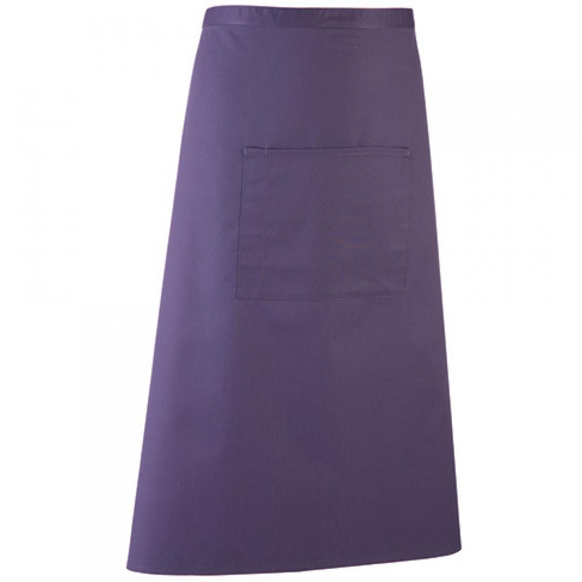 Hersteller: Premier Workwear Herstellernummer: PR158 Artikelbezeichnung: Barschürze Colours - 90 x 80 cm - Hauswäsche: bis 60 °C Farbe: Purple (ca. Pantone 269)