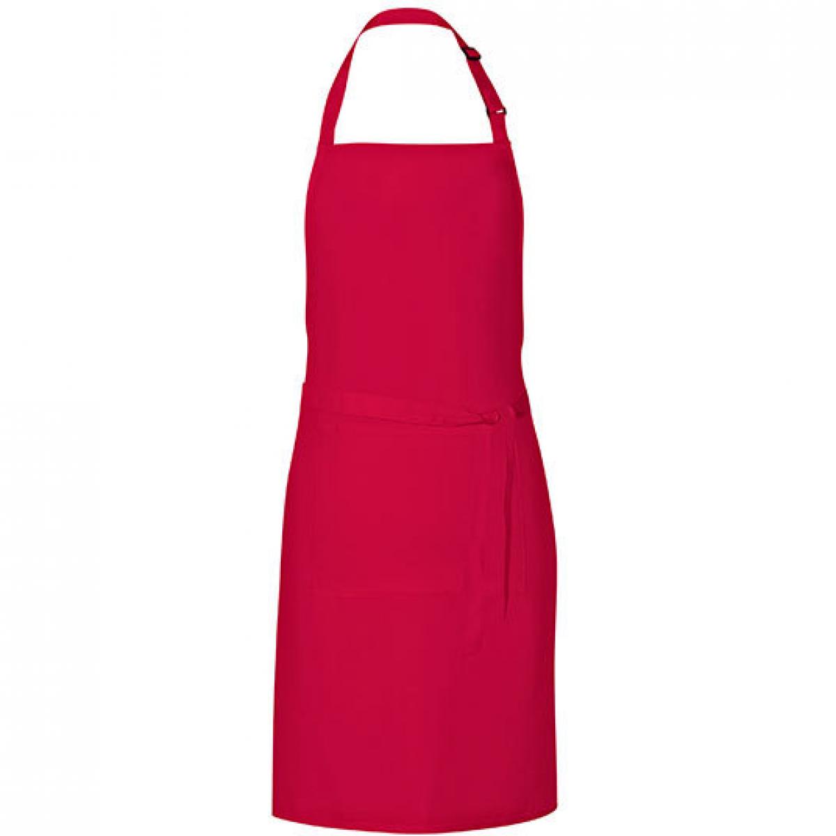Hersteller: Link Kitchen Wear Herstellernummer: GS8572 Artikelbezeichnung: Grill Apron - 85 x 72 cm - Waschbar bis 60 °C Farbe: Strawberry Red (ca. Pantone 186)