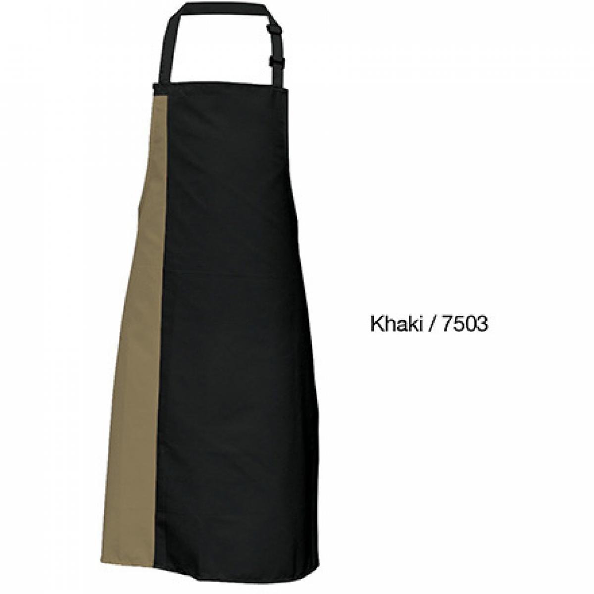 Hersteller: Link Kitchen Wear Herstellernummer: DS8572 Artikelbezeichnung: Duo Apron - 72 x 85 cm - Waschbar bis 60 °C Farbe: Black/Khaki (ca. Pantone 7503)