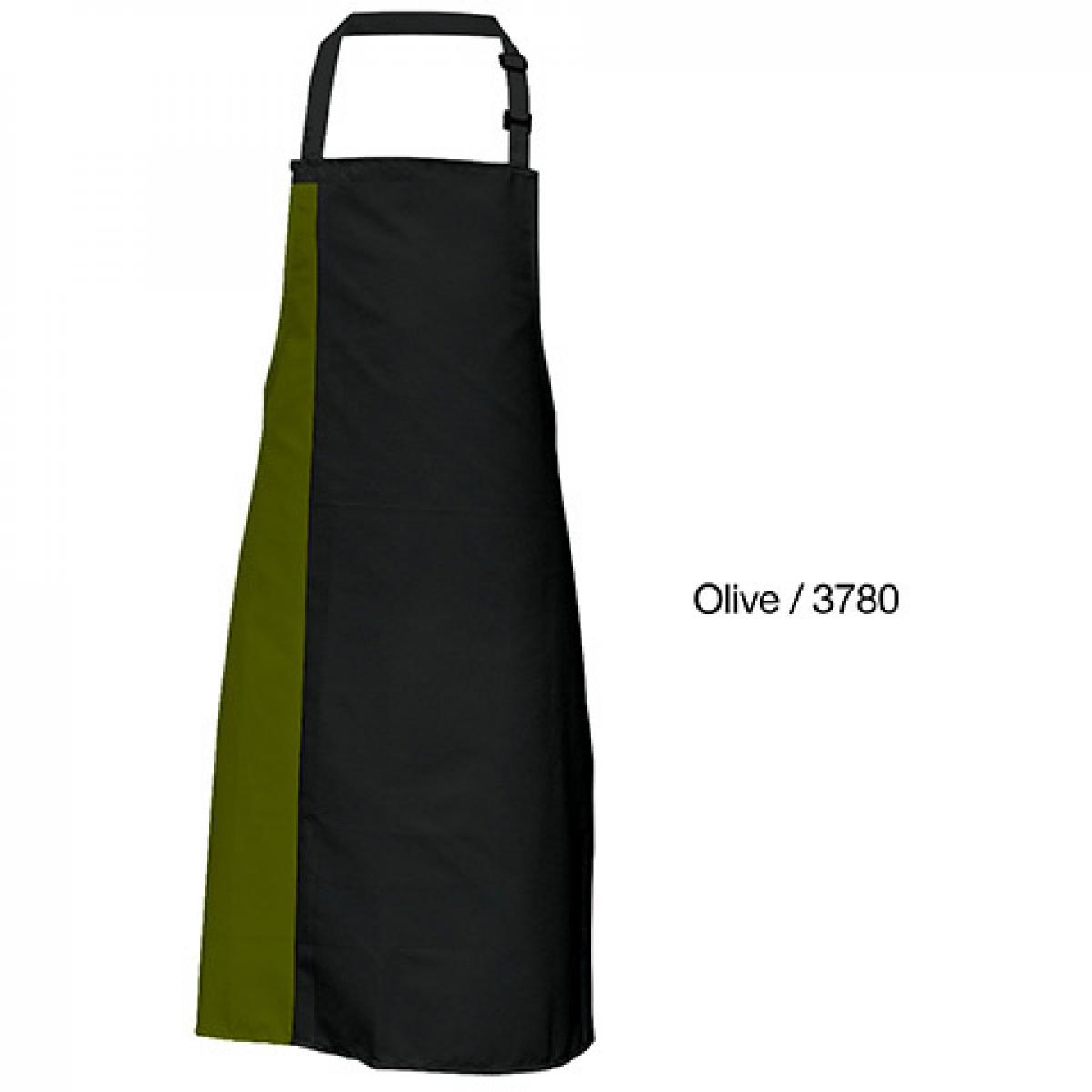 Hersteller: Link Kitchen Wear Herstellernummer: DS8572 Artikelbezeichnung: Duo Apron - 72 x 85 cm - Waschbar bis 60 °C Farbe: Black/Olive (ca. Pantone 378)