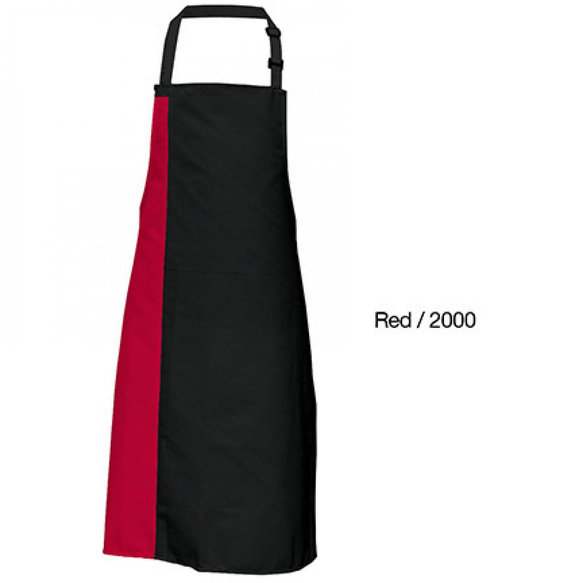 Hersteller: Link Kitchen Wear Herstellernummer: DS8572 Artikelbezeichnung: Duo Apron - 72 x 85 cm - Waschbar bis 60 °C Farbe: Black/Red (ca. Pantone 200)