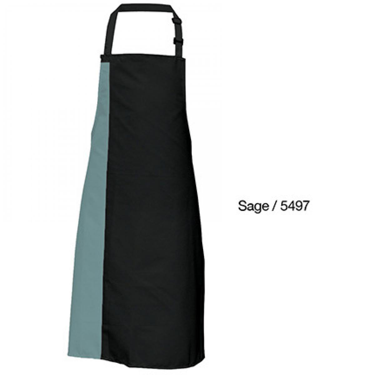 Hersteller: Link Kitchen Wear Herstellernummer: DS8572 Artikelbezeichnung: Duo Apron - 72 x 85 cm - Waschbar bis 60 °C Farbe: Black/Sage (ca. Pantone 5497)
