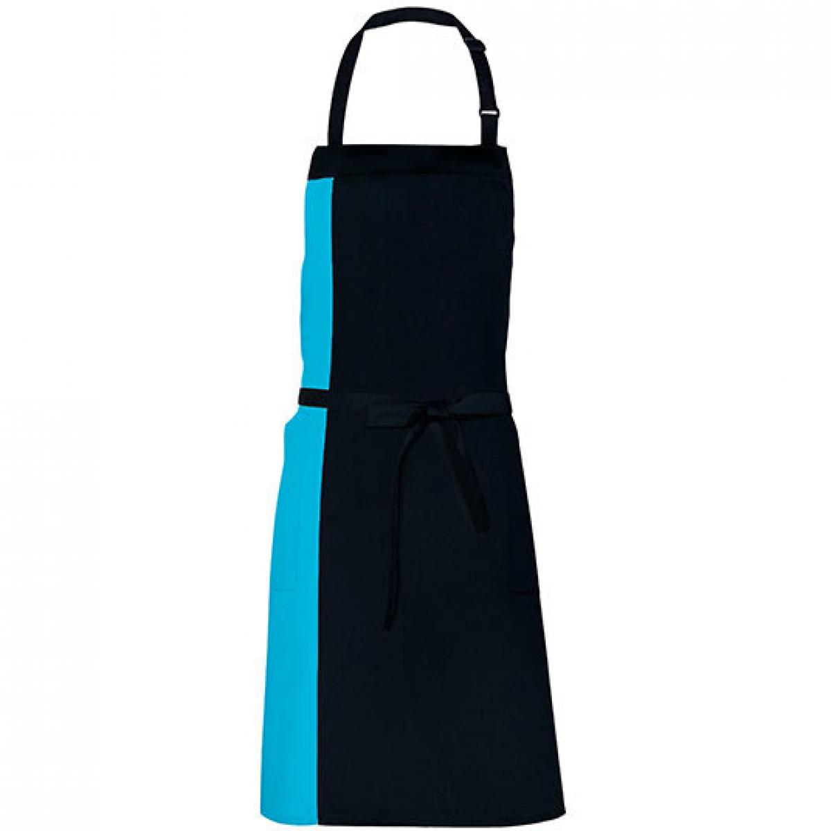 Hersteller: Link Kitchen Wear Herstellernummer: DS8572 Artikelbezeichnung: Duo Apron - 72 x 85 cm - Waschbar bis 60 °C Farbe: Black/Turquoise (ca. Pantone 312)