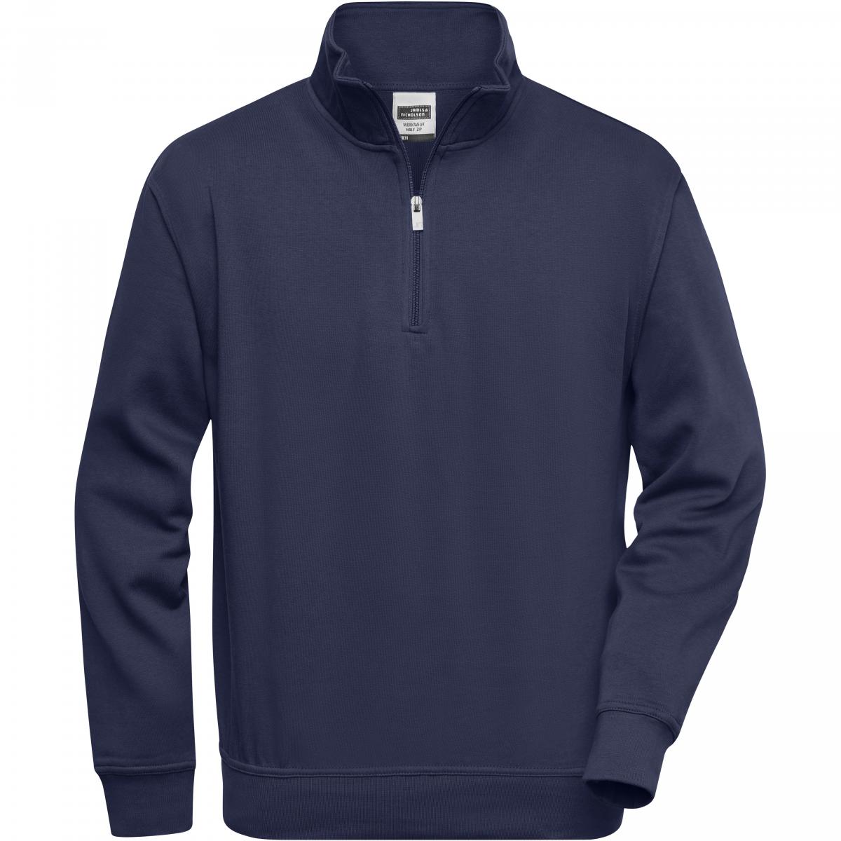 Hersteller: James+Nicholson Herstellernummer: JN831 Artikelbezeichnung: Workwear Half Zip Sweatshirt +Waschbar bis 60 °C Farbe: Navy