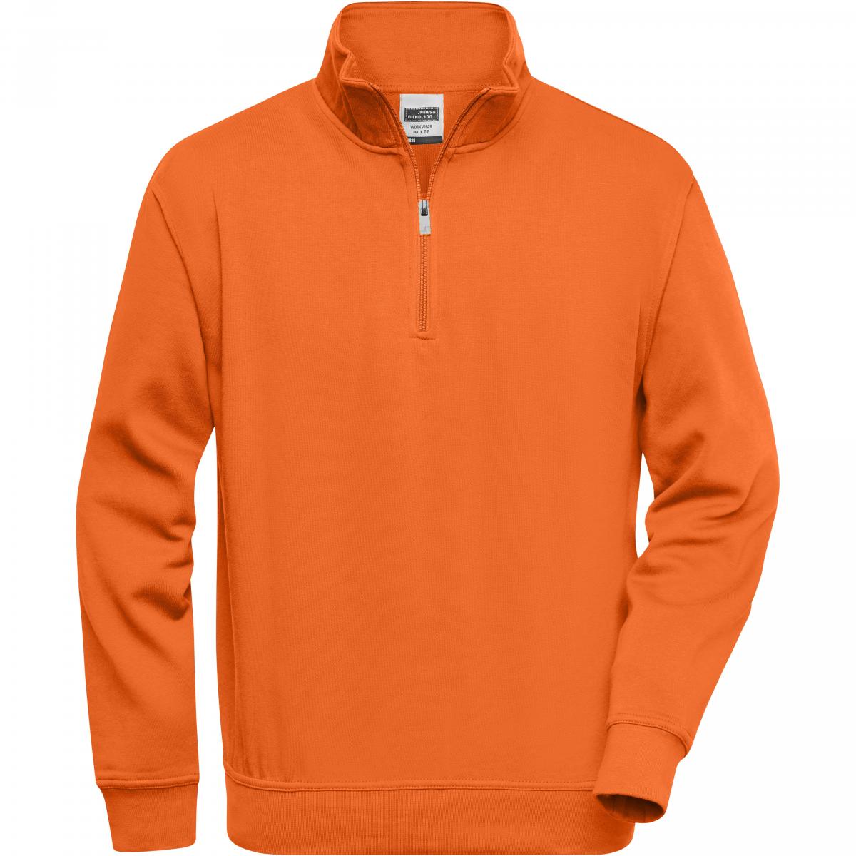 Hersteller: James+Nicholson Herstellernummer: JN831 Artikelbezeichnung: Workwear Half Zip Sweatshirt +Waschbar bis 60 °C Farbe: Orange