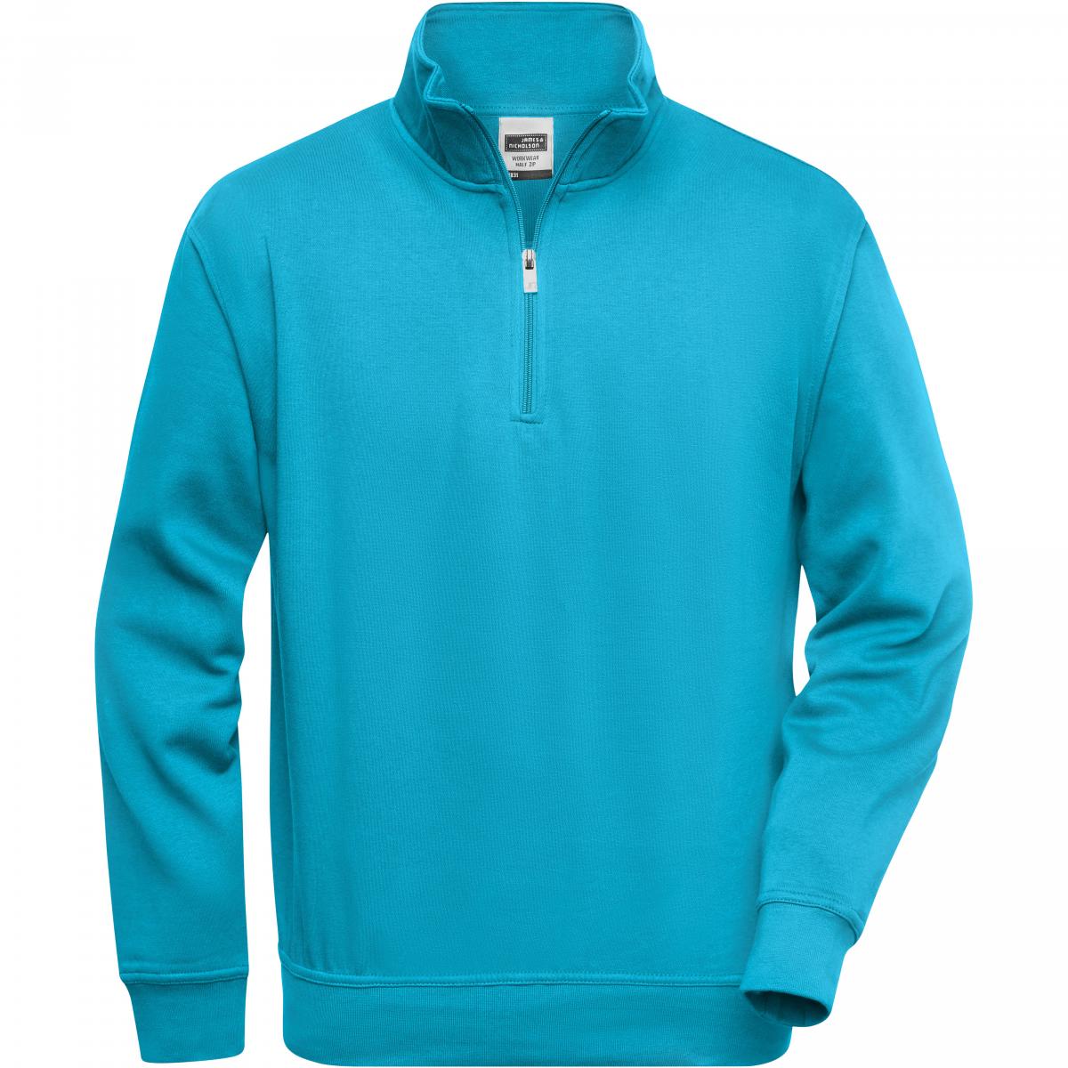 Hersteller: James+Nicholson Herstellernummer: JN831 Artikelbezeichnung: Workwear Half Zip Sweatshirt +Waschbar bis 60 °C Farbe: Turquoise