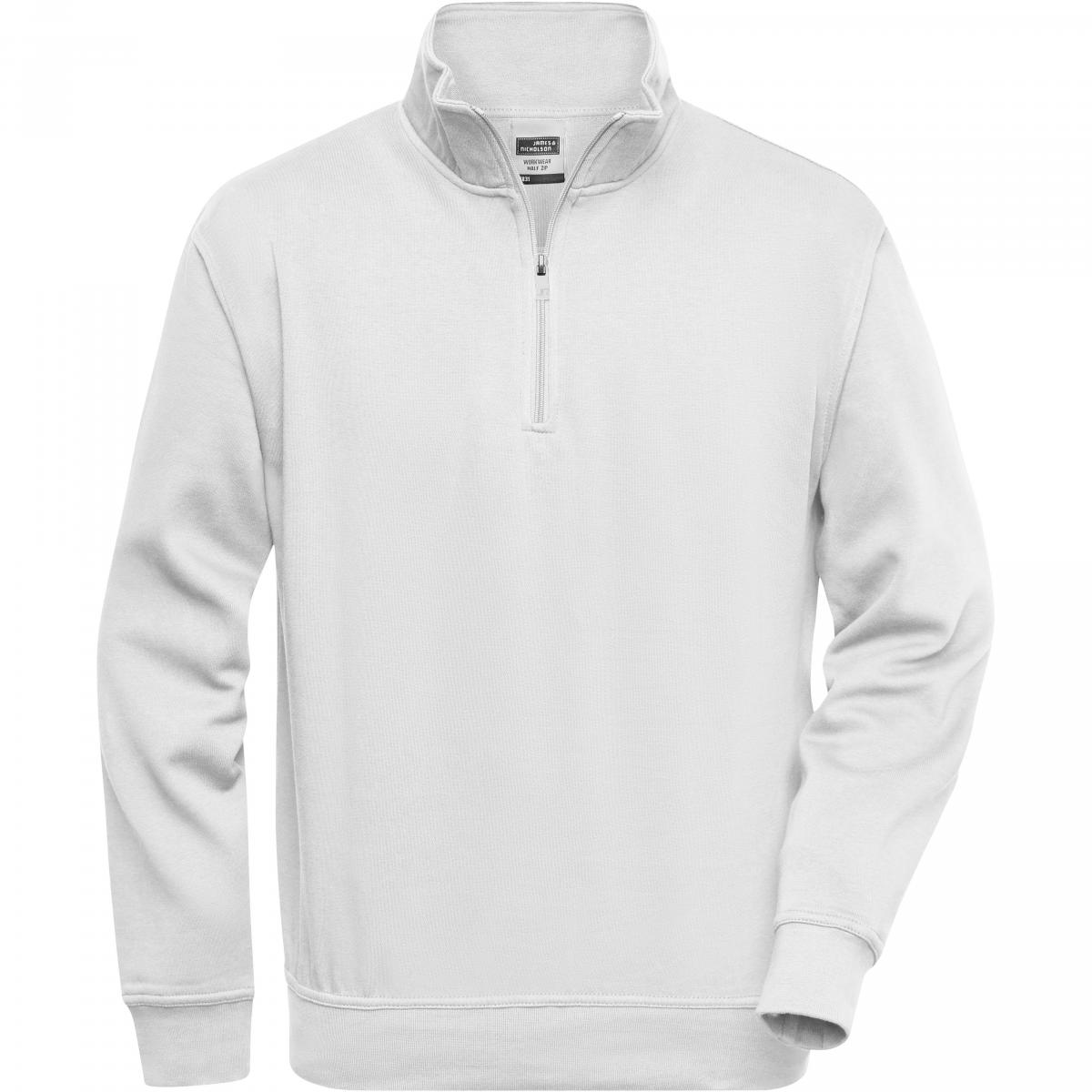 Hersteller: James+Nicholson Herstellernummer: JN831 Artikelbezeichnung: Workwear Half Zip Sweatshirt +Waschbar bis 60 °C Farbe: White
