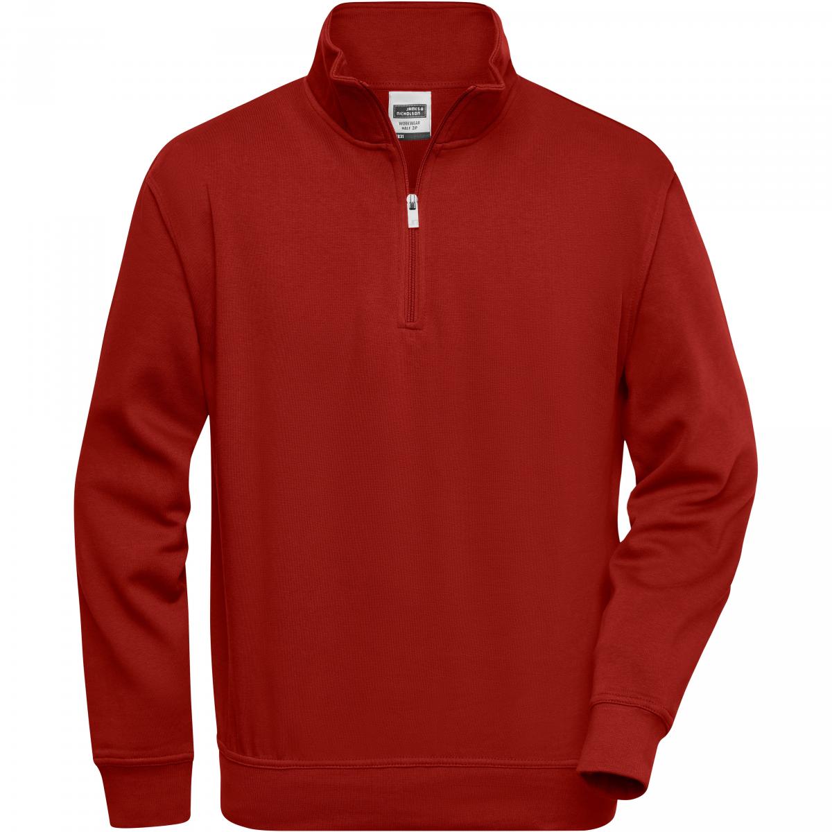 Hersteller: James+Nicholson Herstellernummer: JN831 Artikelbezeichnung: Workwear Half Zip Sweatshirt +Waschbar bis 60 °C Farbe: Wine