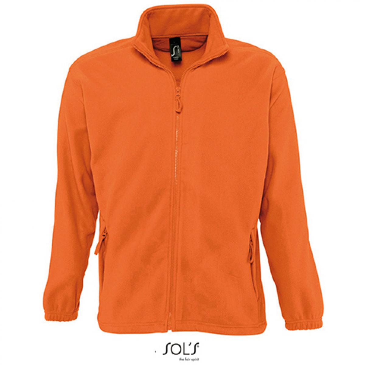 Hersteller: SOLs Herstellernummer: 55000 Artikelbezeichnung: Fleecejacket North / Herren Jacke bis 5XL Farbe: Orange