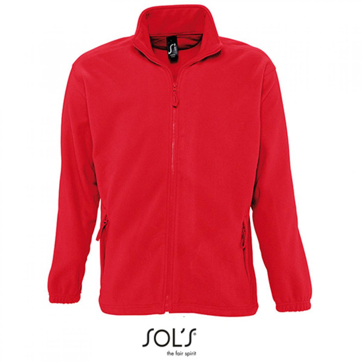 Hersteller: SOLs Herstellernummer: 55000 Artikelbezeichnung: Fleecejacket North / Herren Jacke bis 5XL Farbe: Red