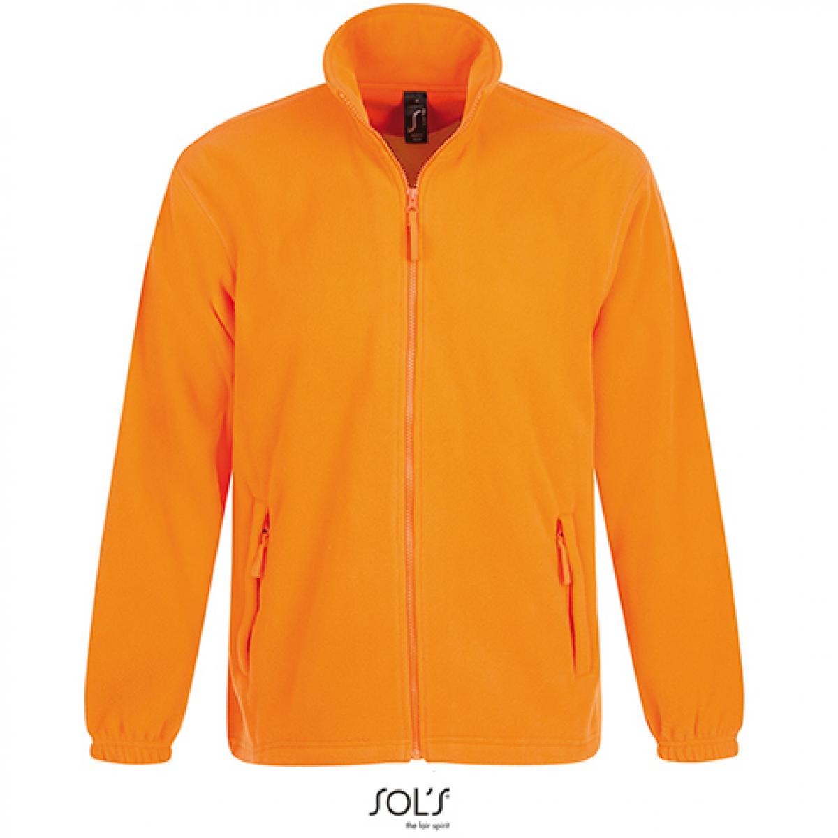Hersteller: SOLs Herstellernummer: 55000 Artikelbezeichnung: Fleecejacket North / Herren Jacke bis 5XL Farbe: Neon Orange