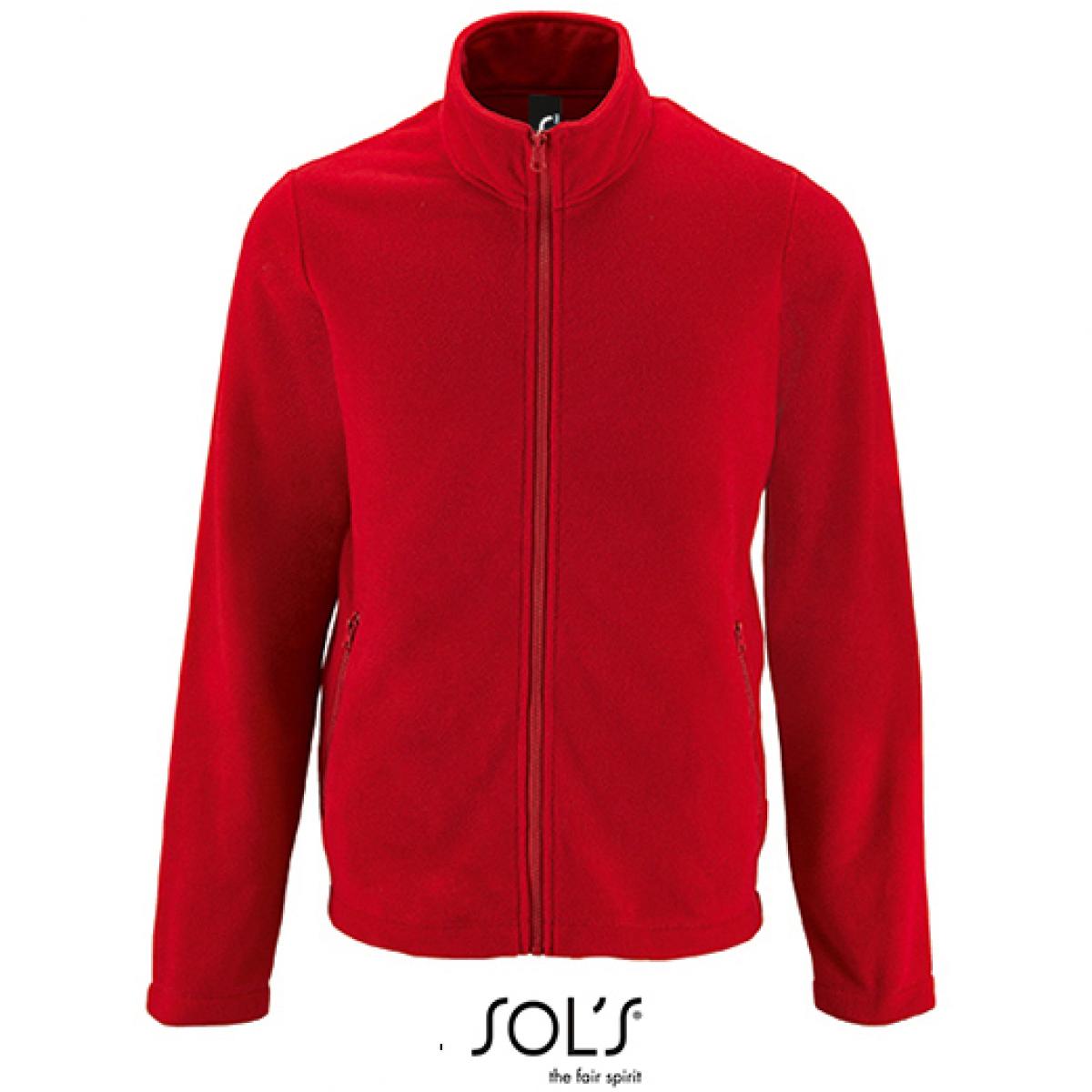 Hersteller: SOLs Herstellernummer: 02093 Artikelbezeichnung: Herren Plain Fleece Jacket Norman Farbe: Red