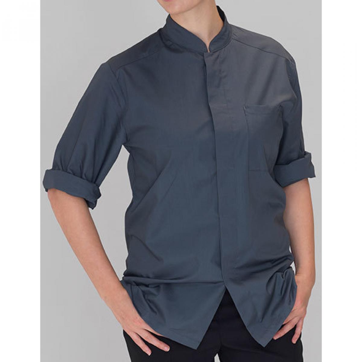 Hersteller: Le Chef Prep Herstellernummer: DF120F Artikelbezeichnung: Koch-Kittel Ladies Prep Shirt Farbe: Storm Grey/Black