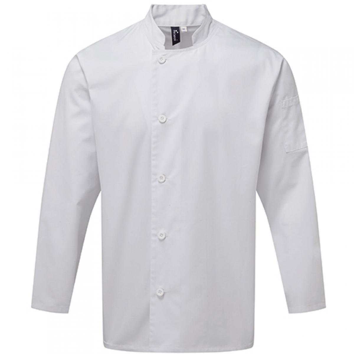 Hersteller: Premier Workwear Herstellernummer: PR901 Artikelbezeichnung: Kochjacke Essential Long Sleeve Chefs Jacket Farbe: White