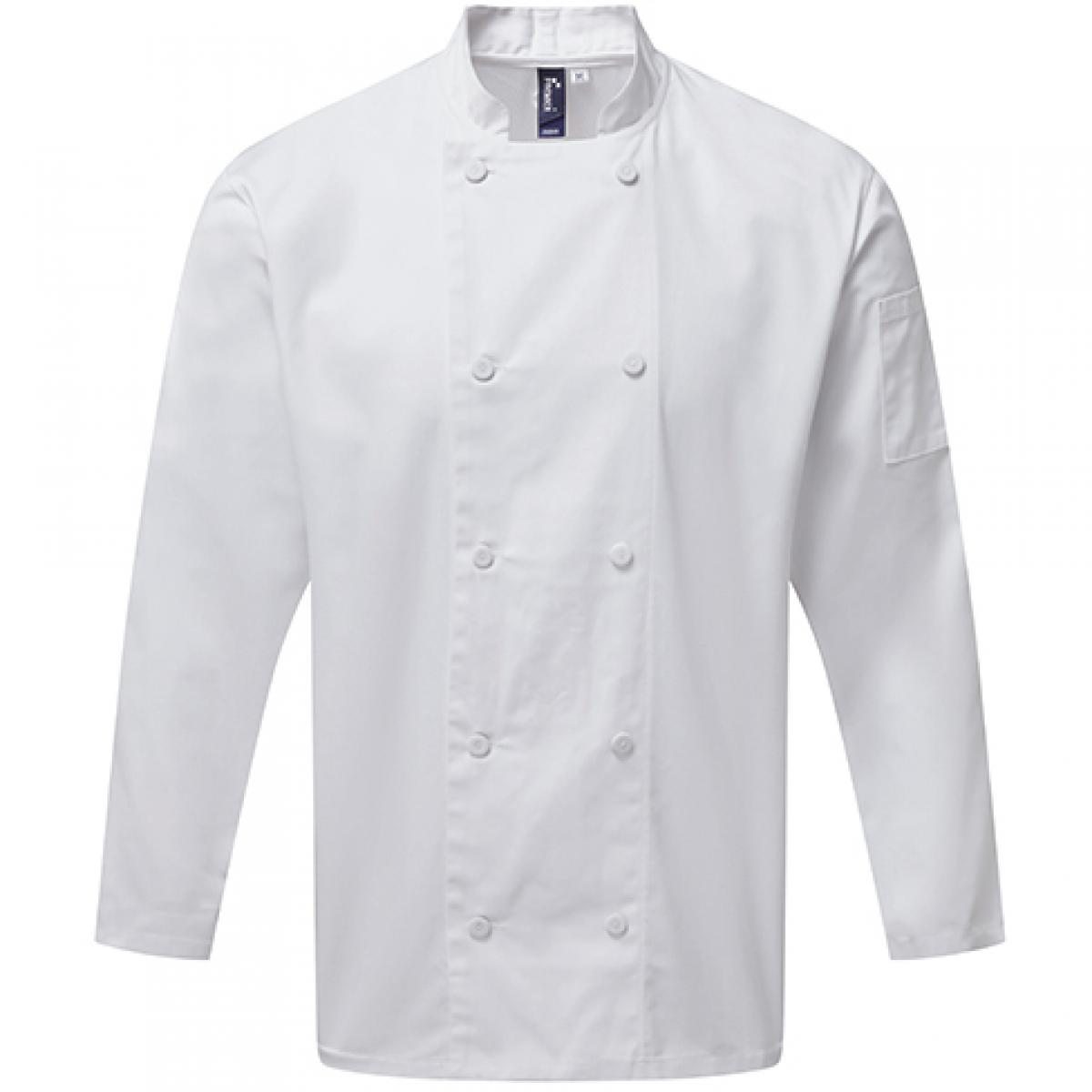 Hersteller: Premier Workwear Herstellernummer: PR903 Artikelbezeichnung: Kochjacke Chefs Long Sleeve Coolchecker® Jacket Farbe: White