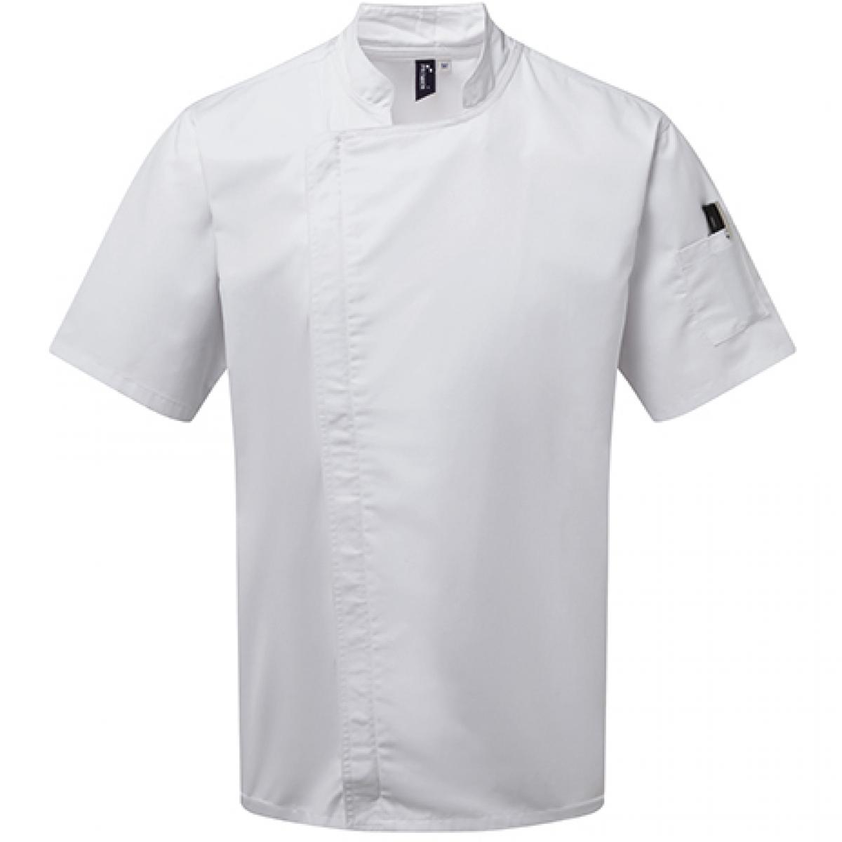 Hersteller: Premier Workwear Herstellernummer: PR906 Artikelbezeichnung: Kochjacke Chefs Zip-Close Short Sleeve Jacket Farbe: White