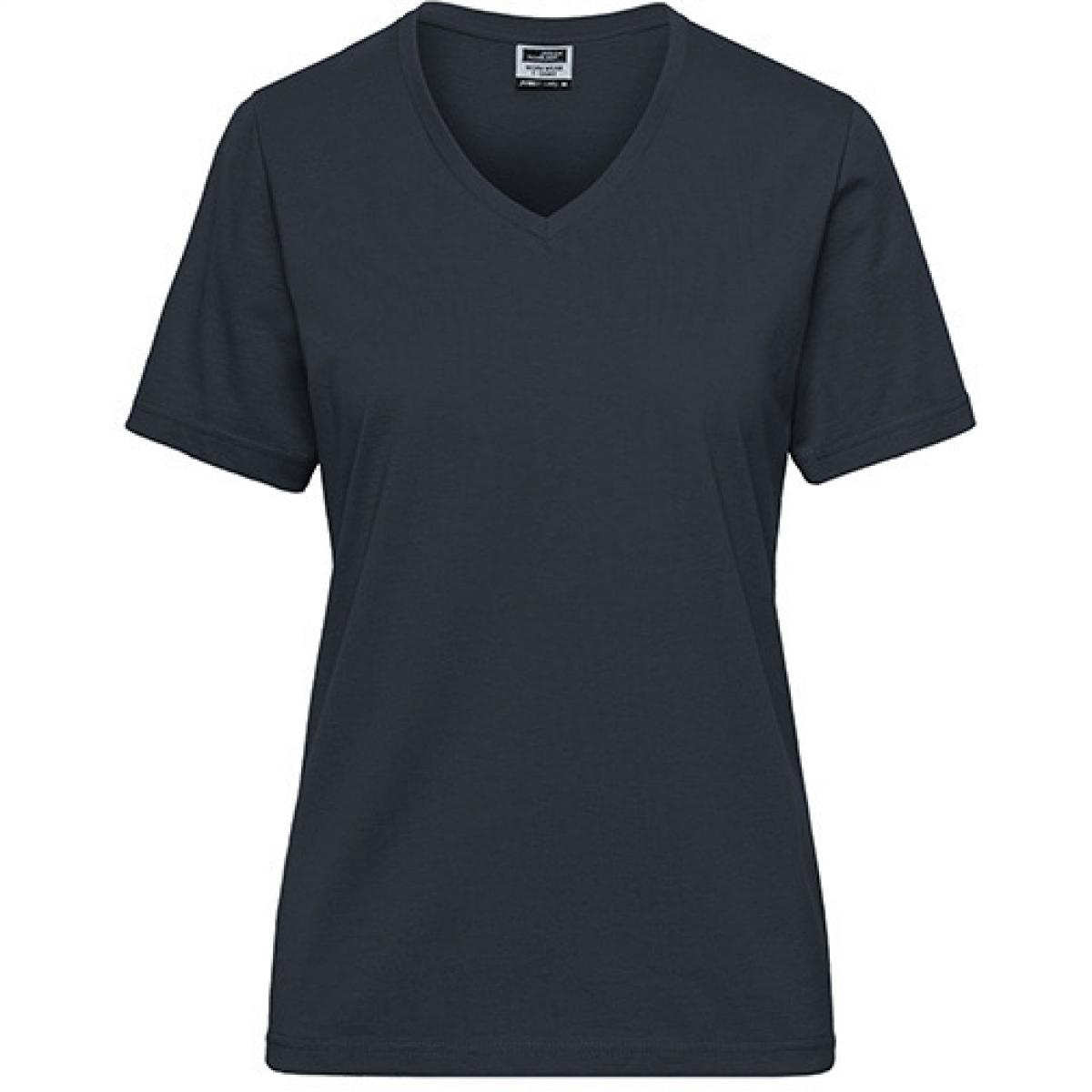 Hersteller: James+Nicholson Herstellernummer: JN1807 Artikelbezeichnung: Ladies‘ BIO Workwear T-Shirt / Damen T-Shirt - Waschbar 60C Farbe: Carbon
