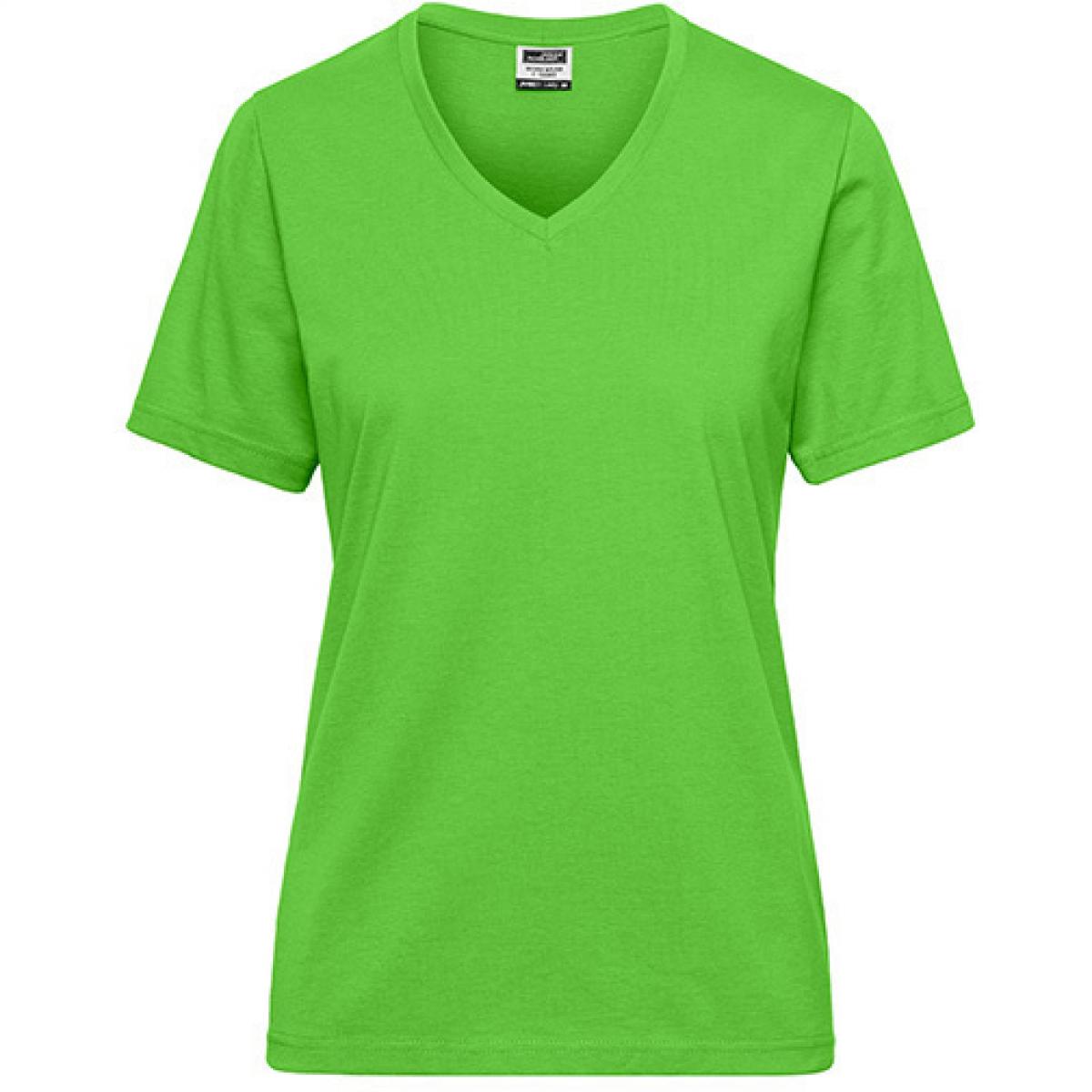 Hersteller: James+Nicholson Herstellernummer: JN1807 Artikelbezeichnung: Ladies‘ BIO Workwear T-Shirt / Damen T-Shirt - Waschbar 60C Farbe: Lime Green