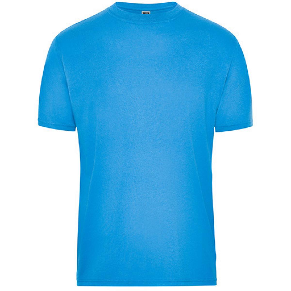 Hersteller: James+Nicholson Herstellernummer: JN1808 Artikelbezeichnung: Men‘s BIO Workwear T-Shirt, Waschbar bis 60 °C Farbe: Aqua