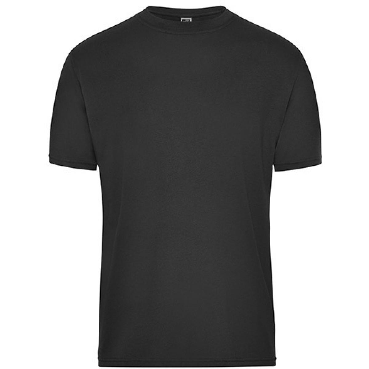 Hersteller: James+Nicholson Herstellernummer: JN1808 Artikelbezeichnung: Men‘s BIO Workwear T-Shirt, Waschbar bis 60 °C Farbe: Black