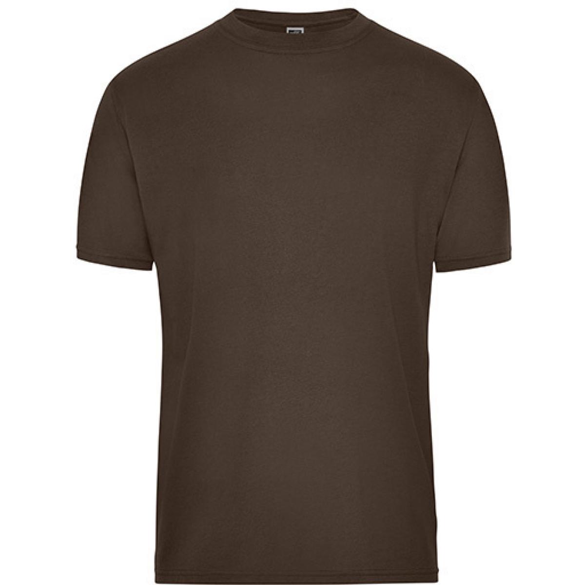 Hersteller: James+Nicholson Herstellernummer: JN1808 Artikelbezeichnung: Men‘s BIO Workwear T-Shirt, Waschbar bis 60 °C Farbe: Brown