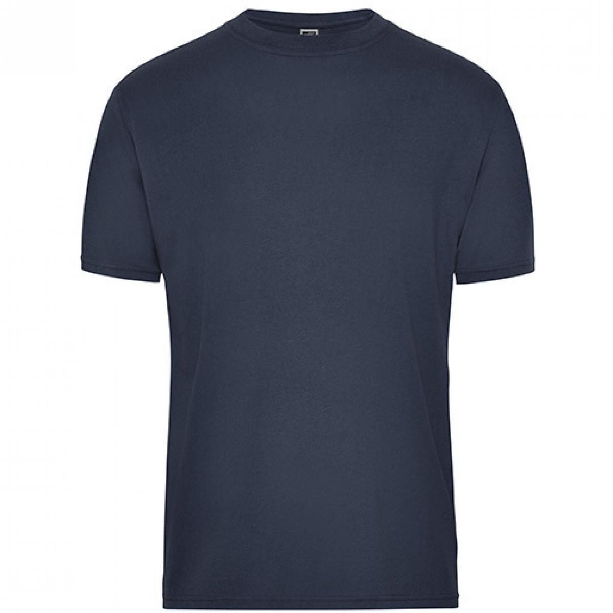 Hersteller: James+Nicholson Herstellernummer: JN1808 Artikelbezeichnung: Men‘s BIO Workwear T-Shirt, Waschbar bis 60 °C Farbe: Navy