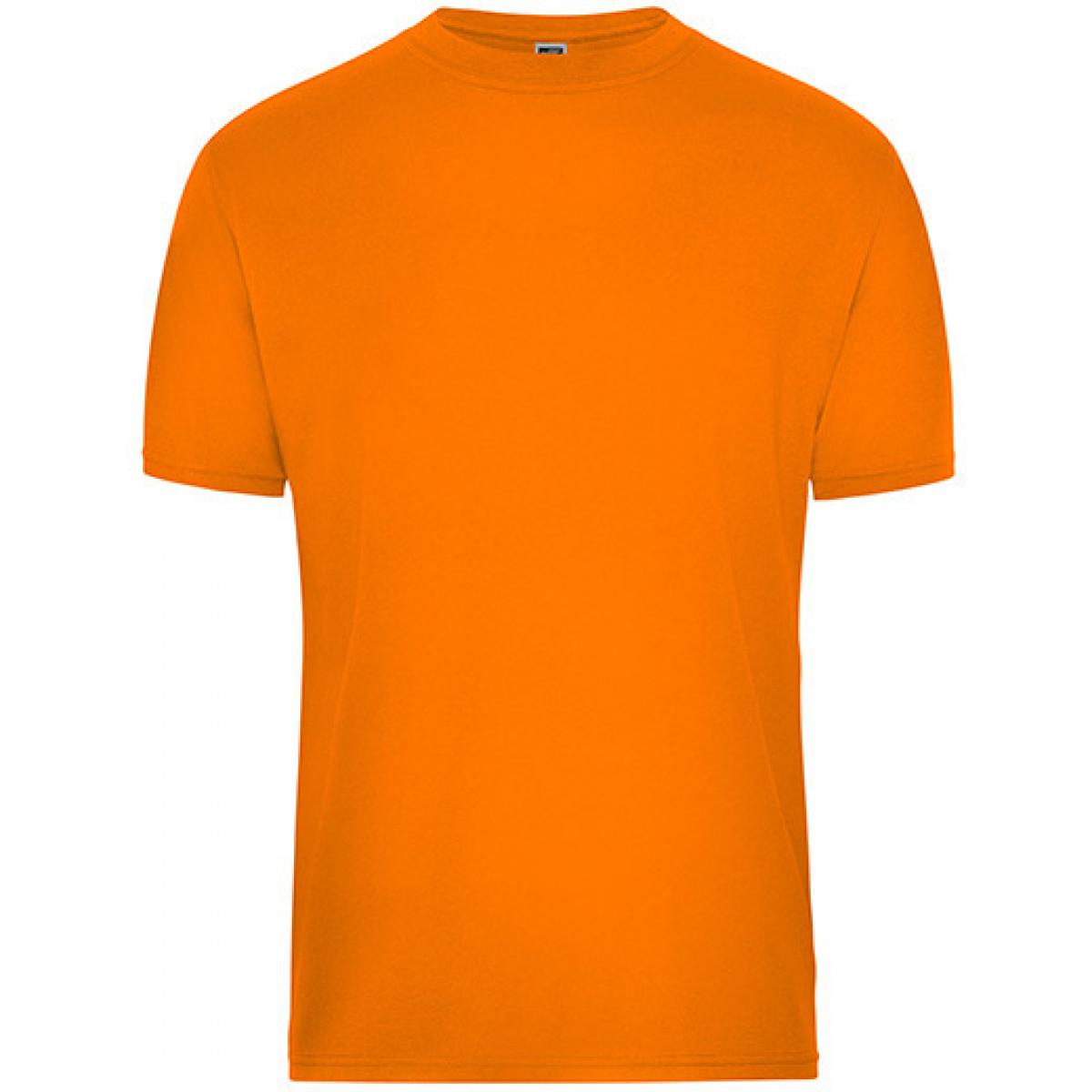 Hersteller: James+Nicholson Herstellernummer: JN1808 Artikelbezeichnung: Men‘s BIO Workwear T-Shirt, Waschbar bis 60 °C Farbe: Orange