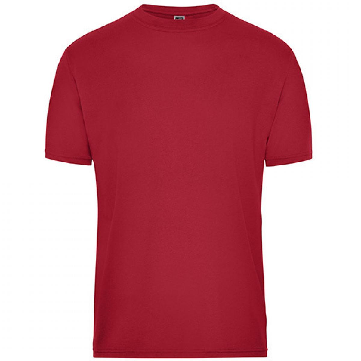 Hersteller: James+Nicholson Herstellernummer: JN1808 Artikelbezeichnung: Men‘s BIO Workwear T-Shirt, Waschbar bis 60 °C Farbe: Red